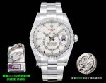 AR Factory Rolex Sky-Dweller 42mm 9002 Movement White Face White Gold Oyster Band Watch